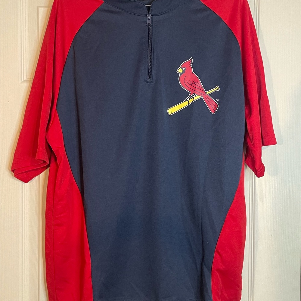St. Louis Cardinals quarter zip baseball workout shirt jersey size XL